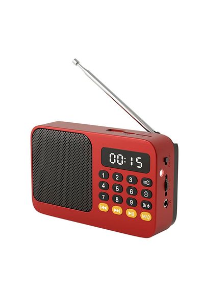 Choice Red Portable Radio Music Player Handheld Rechargeable Digital FM USB TF MP3 Player Speaker Devices S