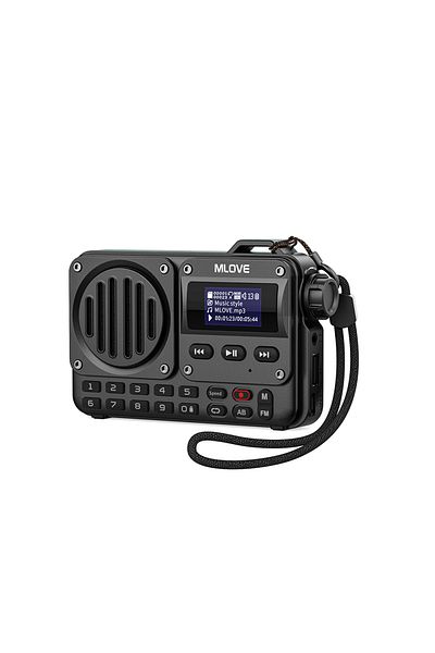 Choice black MLOVE BV800 Super-Portable Bluetooth Speaker with FM Radio,LCD Screen Display, Antenna, AUX In