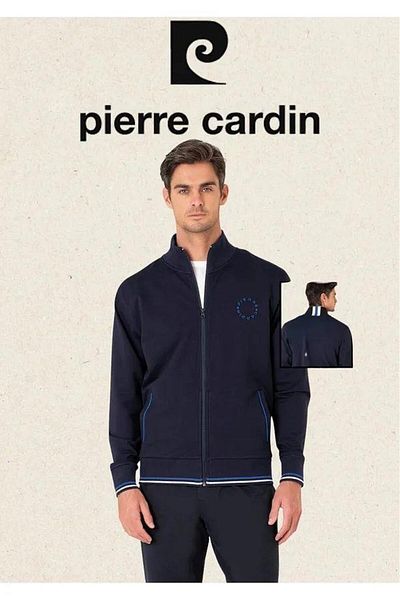 Pierre Cardin Men's Regular Fit Cotton Zipper Line Detail Lycra Tracksuit Suit