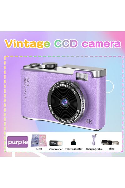 Choice Purple Kid Digital Camera for Children Camcorder Rechargeable Cameras Vlogging Camera 2.4" Rechargea