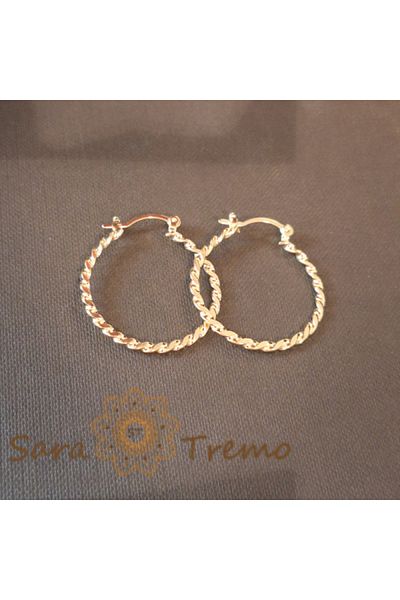 saratremo Braided Flat Earrings, 3 cm – Lightweight and Elegant