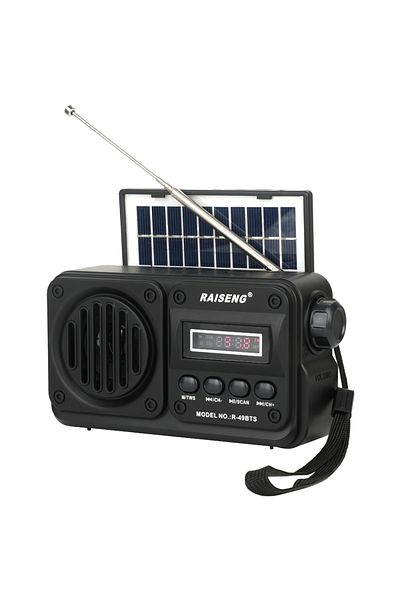 Choice black 49BTS Wireless Bluetooth speaker MP3 playback FM radio Solar charging emergency radio full ban