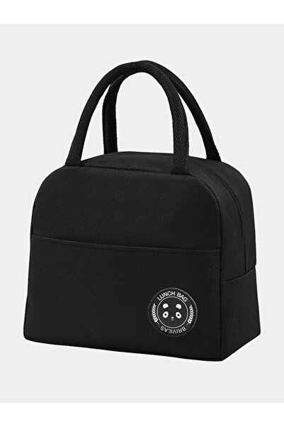 Choice حقيبة غداء عازلة للماء من سلسلة كاتيون باللون الأسود، حقيبة بينتو محمولة باليد مع طبقة سميكة