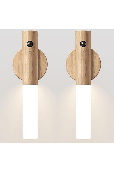 Choice White Ash-2Pcs Night Light Motion Sensor Night Lights Rechargeable Wall Sconces Magnetic Wall Lights