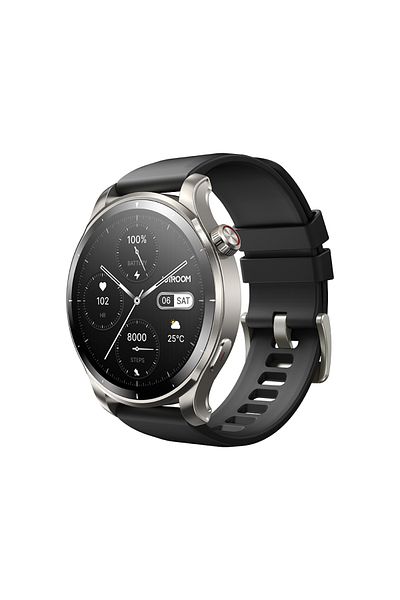 Joyroom Smartwatch okrągły Venture Series z opcją odbierania połączeń + srebrna bransoleta - szary