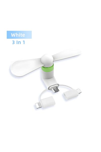 Vikefon B 3 in 1 Mini Portable USB Phone Cooler Fan For iPhone Samsung Xiaomi Micro/Type-C/IOS Smartphone U.