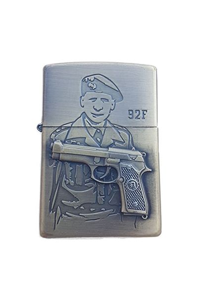 dalimag Metal Lighter, 3D Relief, Gas, Soldier Pistol 92F Model