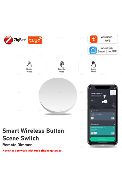 choice2 زر زيجبي واحد من تويا، مفتاح مشهد، أتمتة منزلية ذكية، يعمل بالبطارية