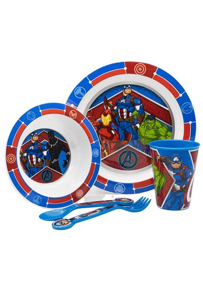 AVENGERS 5-piece dinnerware set, plastic, BPA-free, multicolor, Avengers, Marvel