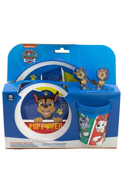 PAW PATROL 5-piece dinnerware set, non-slip, BPA-free, microwave safe, multicolor, Paw Patrol