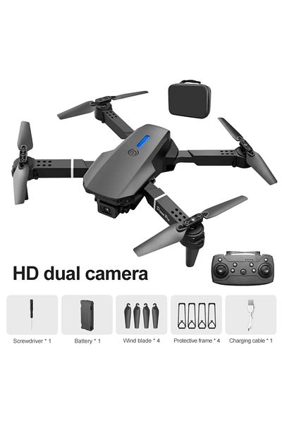 Choice Black-Dual-4K-Bag New E88 Pro RC Drone 4K Professional With 1080P Wide Angle Dual HD Camera Foldable