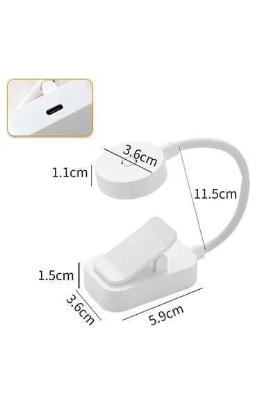 XIWANGFIRE WHITE charging Power Mini Clip Book Lamp LED Table Lamp Eye Protection 3 Colors Battery Powered USB