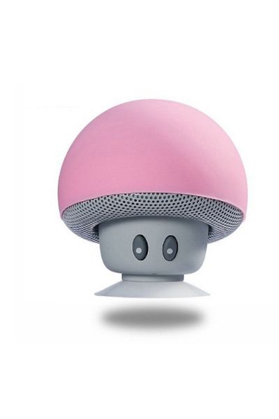 Choice Pink Mini Mushroom Bluetooth Speaker Waterproof Suction Cup Portable Speaker with HD Bass Creative C