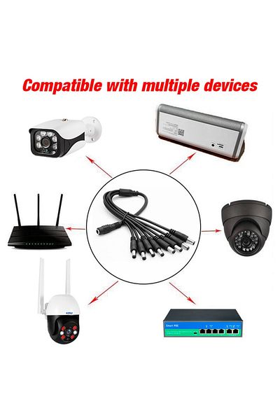 Choice 1 to 2 5.5 x 2.1mm 1 Female to 2 4 8 Male DC Power Splitter Plug Cable Adapter 12V For CCTV Home Sec