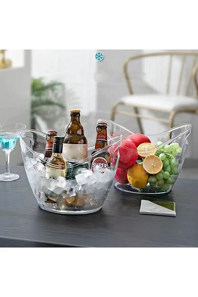 Choice Transparent 2pcs Hot Transparent Ice Cube Storage Bucket Beer Wine Bucket Bar Ice Bucket Container C