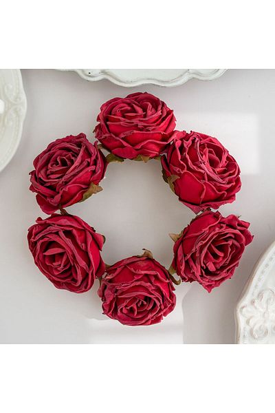 Choice 10PCS color5 Artificial Flower Burned Edge Rose Wedding Bridal Bouquet Decor Home Outdoor Garden Fes