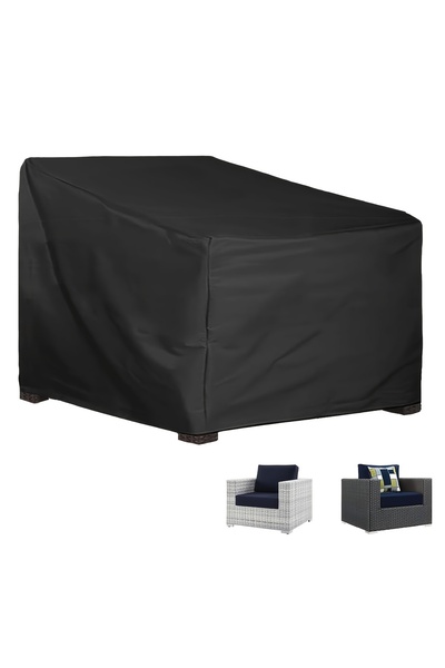 Choice غطاء كرسي خارجي أسود متين مقاس 89x101x84 سم - غطاء واقٍ مقاوم للماء لأ...