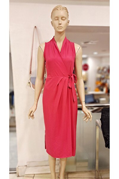 STEPS Side Tie Aerobin Fabric Midi Dress