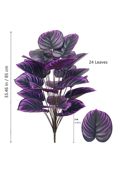 Choice ZXY-24Y-85-T7 57-105cm /41.3in Artificial Plant Purple Water Lily Apple Leaf Violin Leaf Potted Plan