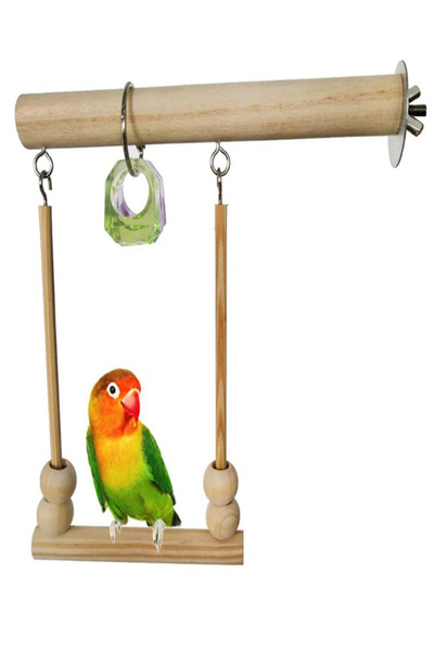 Choice1 As Picture Show Bird Swing Toy Wooden Parrot Perch Stand Playstand with Chewing Beads Cage Sleep Sta