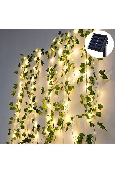 Choice 10M 100LEDs 1pc Artificial Vine Solar String Lights, Ivy Garland Fairy String Lights Green Leaf Vine