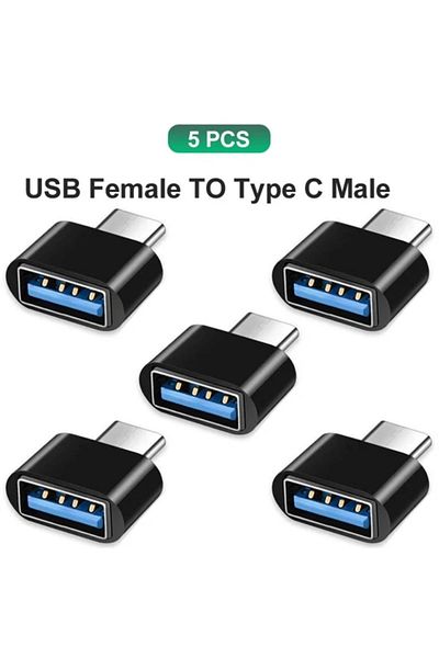 Choice محول بيانات USB 3.0 من النوع C إلى USB-C 3.1 ذكر OTG A أنثى، أسود، 5 قطع، لأجهزة MacBook Pro iPad