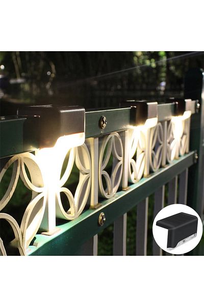 Choice 4PCS Warm Light 1/4PCS Solar Deck Light Outdoor Waterproof Solar Power Garden Lamps for Railing Stai