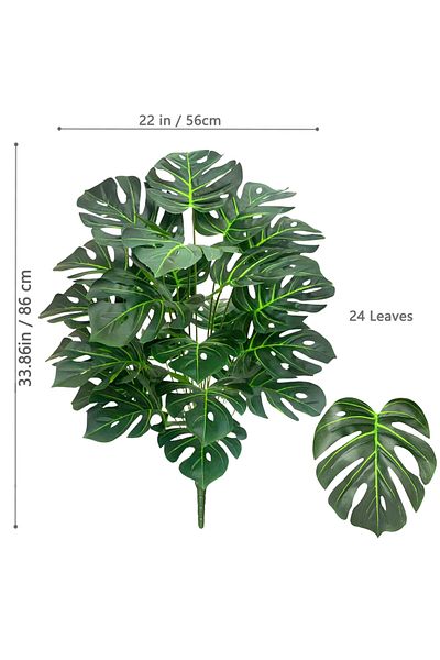 Choice GBY6-24Y-SL-86-T13 40-103cm /40.5in Artificial Monstera Plants Fake Palm Tree Plastic Turtle Leaves