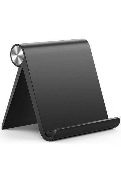 Choice black Adjustable Portable Tablet Phone Holder - Foldable Desktop Base with Stable Clamp, Durable PP
