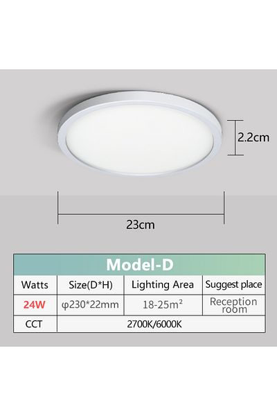 Choice Cold White 24W 2.2cm Ultra Thin Ceiling Light 6W 9W 13W 18W 24W 110V 220V Luster Home Appliances In