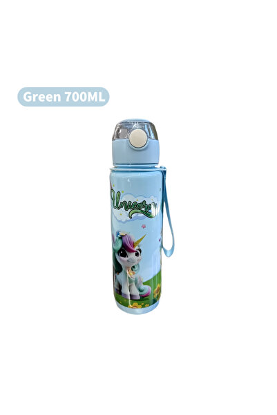 Choice 700ml Green 700ml Cute & Durable Cartoon Space Cup with Hand-held Ring BPA-Free High Temperature Res