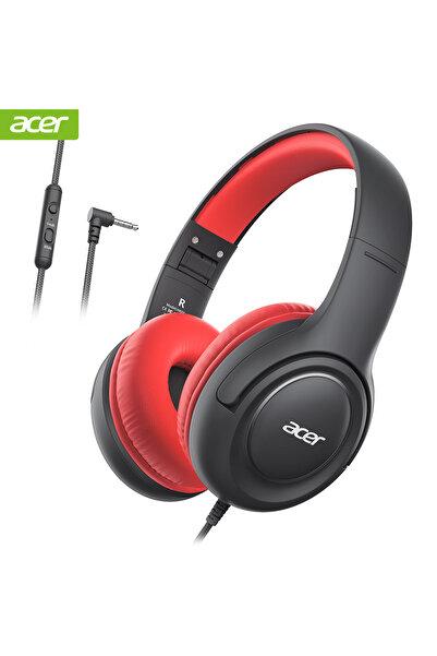 Choice سماعات رأس Acer Kids السلكية للمدرسة، مزودة بمحدد مستوى صوت 85/94 ديسيبل، قابلة للطي، صوت ستيريو