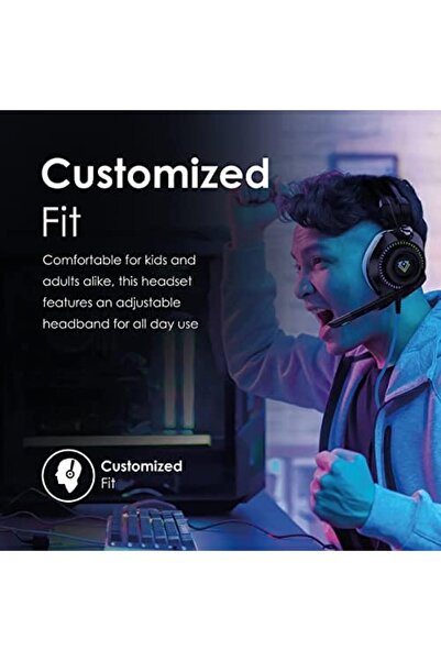 VERTUX سماعة ألعاب عالية الدقة جيم كوماند فوق الأذن - أزرق