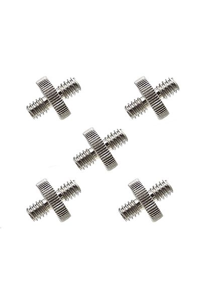 Choice 5pcs Metal 1/4 Inch Double Male Adapter Screw 1/4" Male to 1/4" Male Threaded Supports Tripod Stand