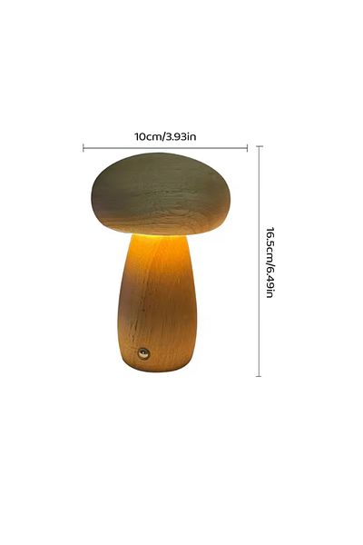 Choice USB Plug Wood-B Warm White INS Wooden Creative Mushroom Night Light Stepless Dimming Bedside Table L