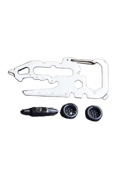 dalimag Card Multifunctional, 15 in 1, Argintiu, Surubelnita, Desfacator, 66x31x2.5mm