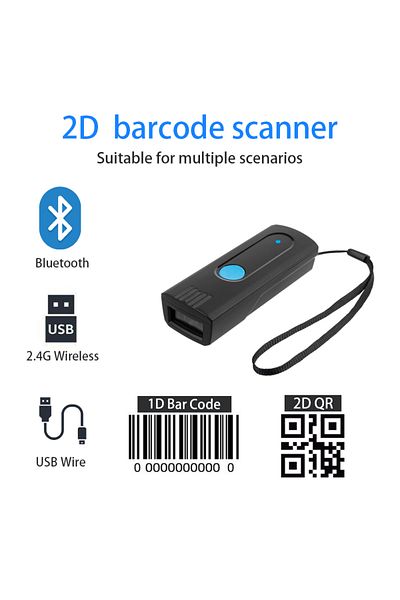 Choice 2D scanner Long Distance Wireless BT V5.0 Barcode Reader Small Pocket Scanner Devices Uploading to