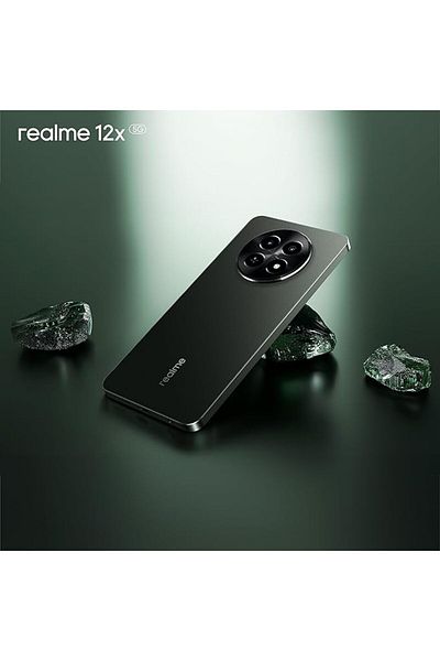 realme 12 × 5G ثنائي الشريحة، 8 جيجابايت رام، 256 جيجابايت روم - أسود متوهج