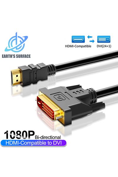 Choice كابل بطول 1 متر، متوافق مع HDMI بدقة 1080 بكسل، كابل محول DVI ثنائي الاتجاه، متوافق مع DVI إلى HDMI