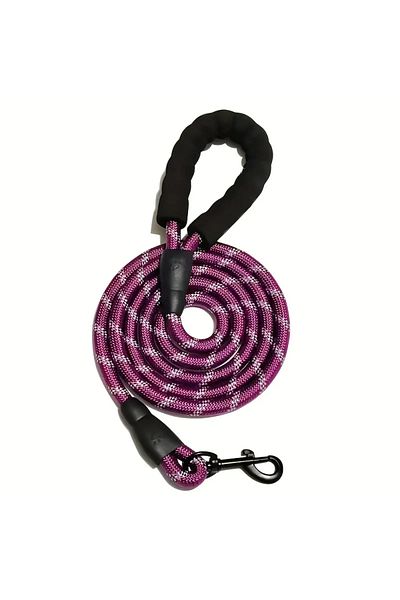 Choice 3m purple Reflective Dog Leash with Padded Handle - Durable Dual Traction Rope for Strong Dogs - Boo