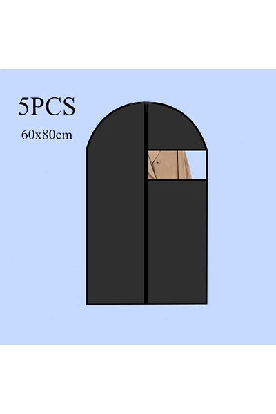Choice 5pcs Black-60X80CM 5PCS Dustproof Clothing Covers Waterproof Clothes Dust Cover Coat Suit Dress Prot