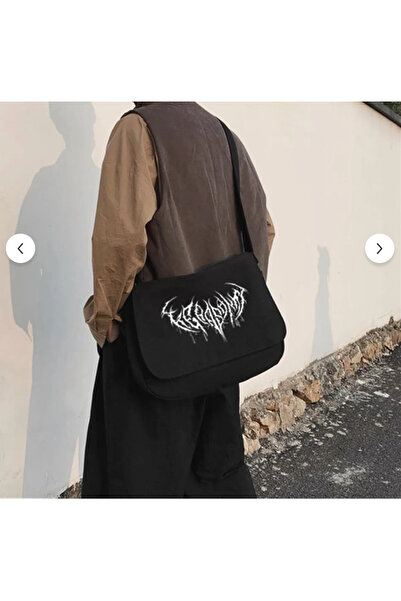 Minga London Geantă Messenger cu imprimeu tribal alb-negru -Ghostella