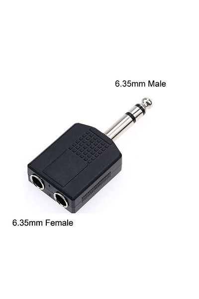 Choice 6.35mm Stereo YuXi 1/4" Mono / Stereo Audio Jack Plug Adapter 6.35 mm Male to 2x 6.35mm 3.5mm Female