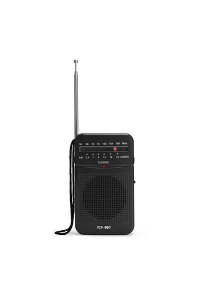 Vikefon Black AM FM Pocket Radio,2 x AA Battery Operated Transistor Radio with Loudspeaker, Headphone Jack,