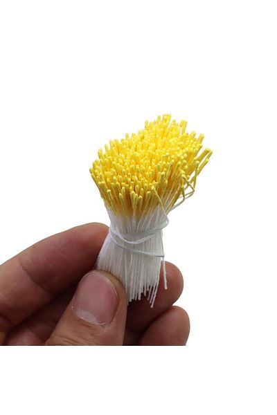 Choice single head yellow 380pcs Long Double/Single Heads Artificial Matte Flower Stamen for DIY Scrapbooki