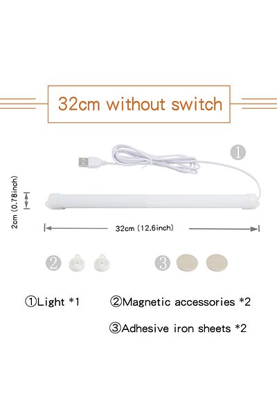 Choice White Light 32cm without Switch Desk lamp Magnetic reading light USB Dormitory LED Night light Eye p