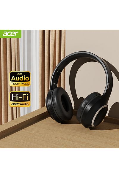 Choice black Acer OHR300 Wireless Headphone Noise Canceling Hi-Res Spatial Audio Earphone with LDAC Bluetoo