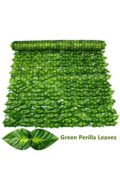 Choice سياج الخصوصية الاصطناعي من أوراق البيريلا الخضراء 200 × 50 سم، سياج من...