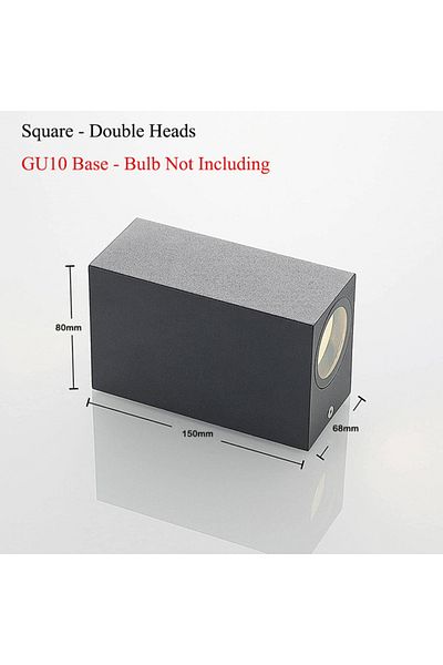 Choice Bulb Not Including Square Double Head Aluminum GU10 Base Outdoor Waterproof Wall Lights Garden Porch