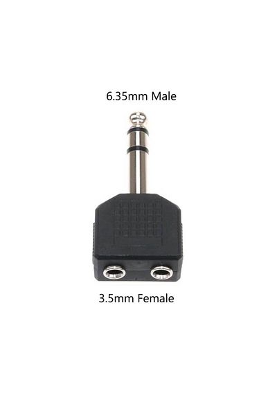 Choice 6.35-3.5mm Stereo YuXi 1/4" Mono / Stereo Audio Jack Plug Adapter 6.35 mm Male to 2x 6.35mm 3.5mm Fe